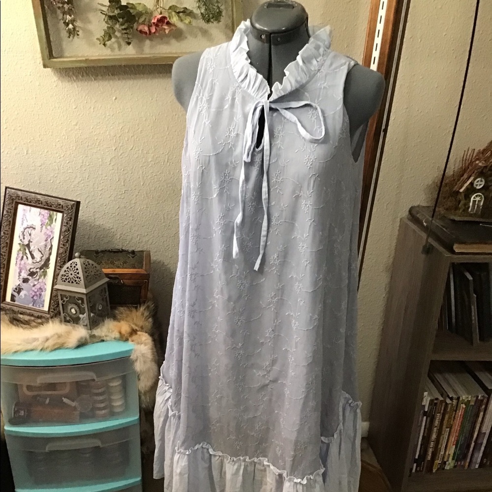 Japanese Blue Floral Shift Dress